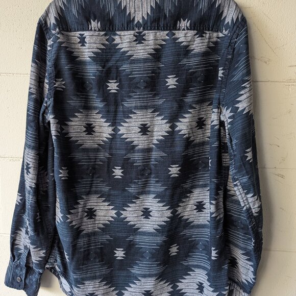 Flannel Button Down Aztec Southwestern Cotton Size Medium - Picture 2 of 9
